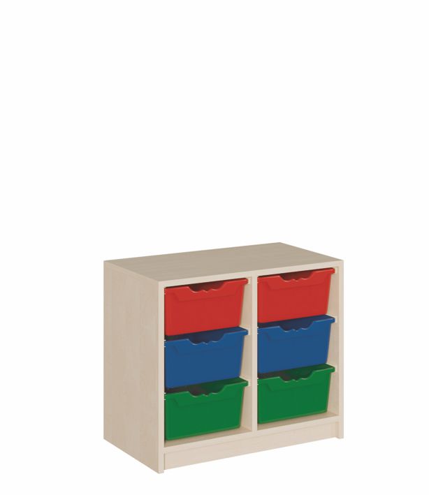 K Schrank 70,5 x 60 cm, 6 ErgoTray Boxen L